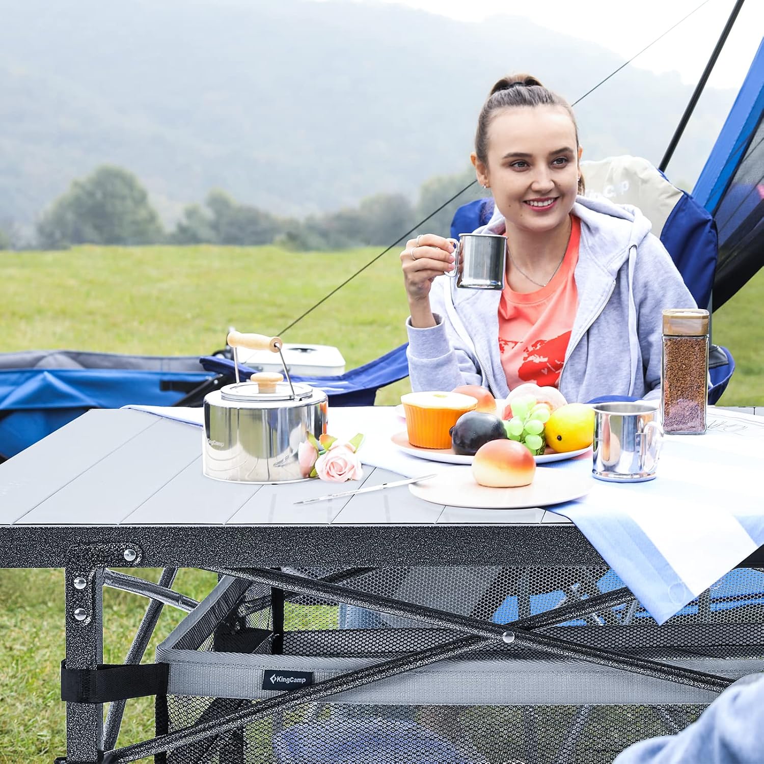 Thumbnail 5 de KingCamp Tavolino da Esterno Pieghevole in Alluminio: compatto, robusto e versatile per campeggio e outdoor