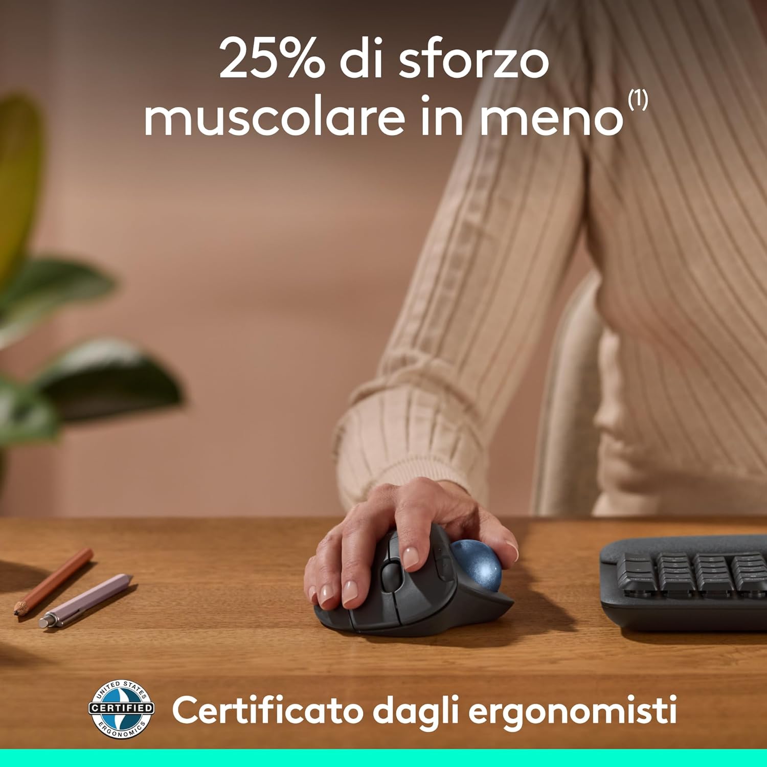 Thumbnail 3 de Logitech ERGO M575S: mouse trackball wireless ergonomico per comfort prolungato