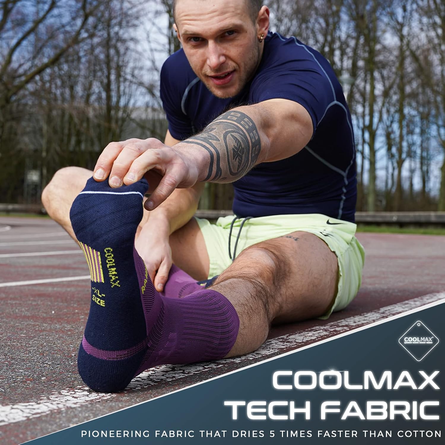 Detalle de Rahhint Coolmax 3-Pack Compression Crew Running and Hiking Socks