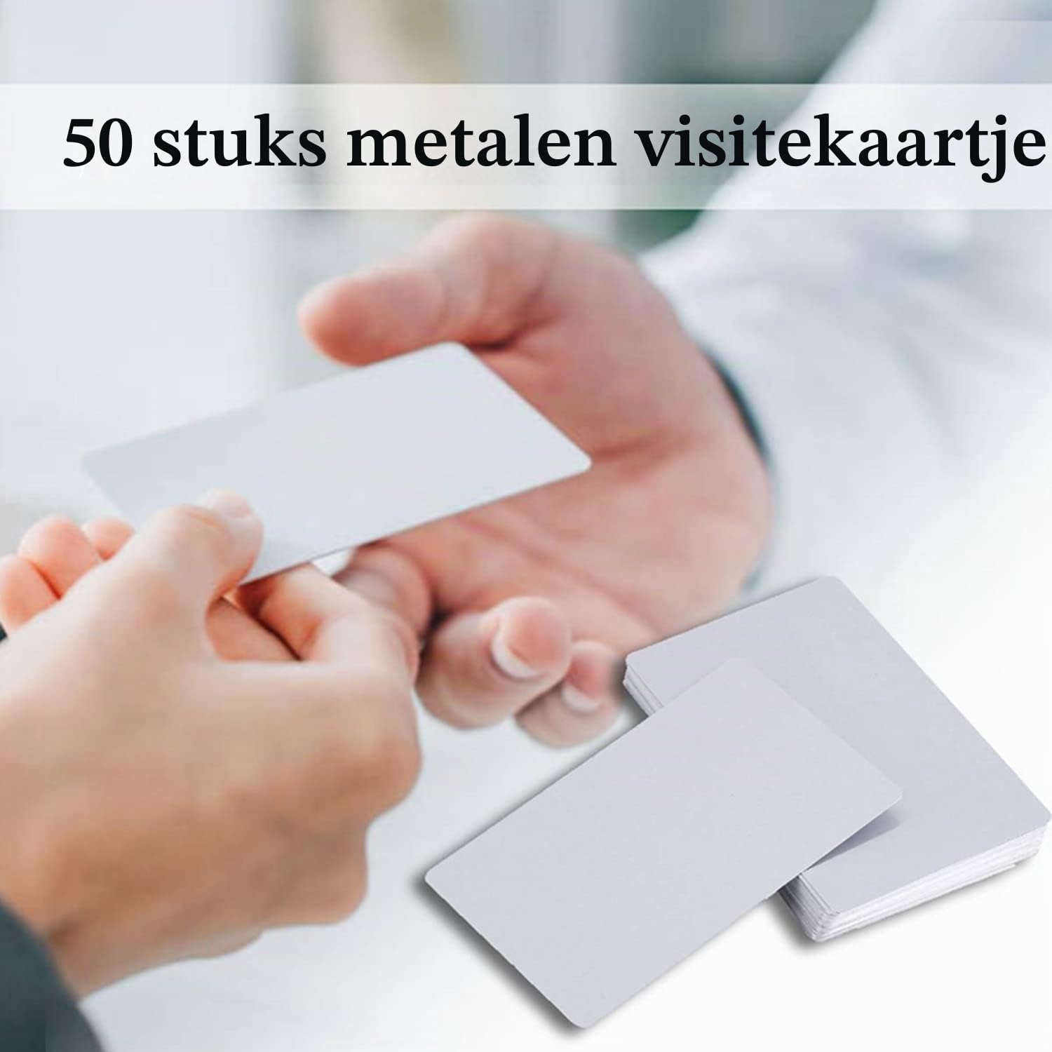 Detalle de Fyearfly Fyearfly9surom4fbi-05 metalen visitekaartjes, 50 zilveren kaarten