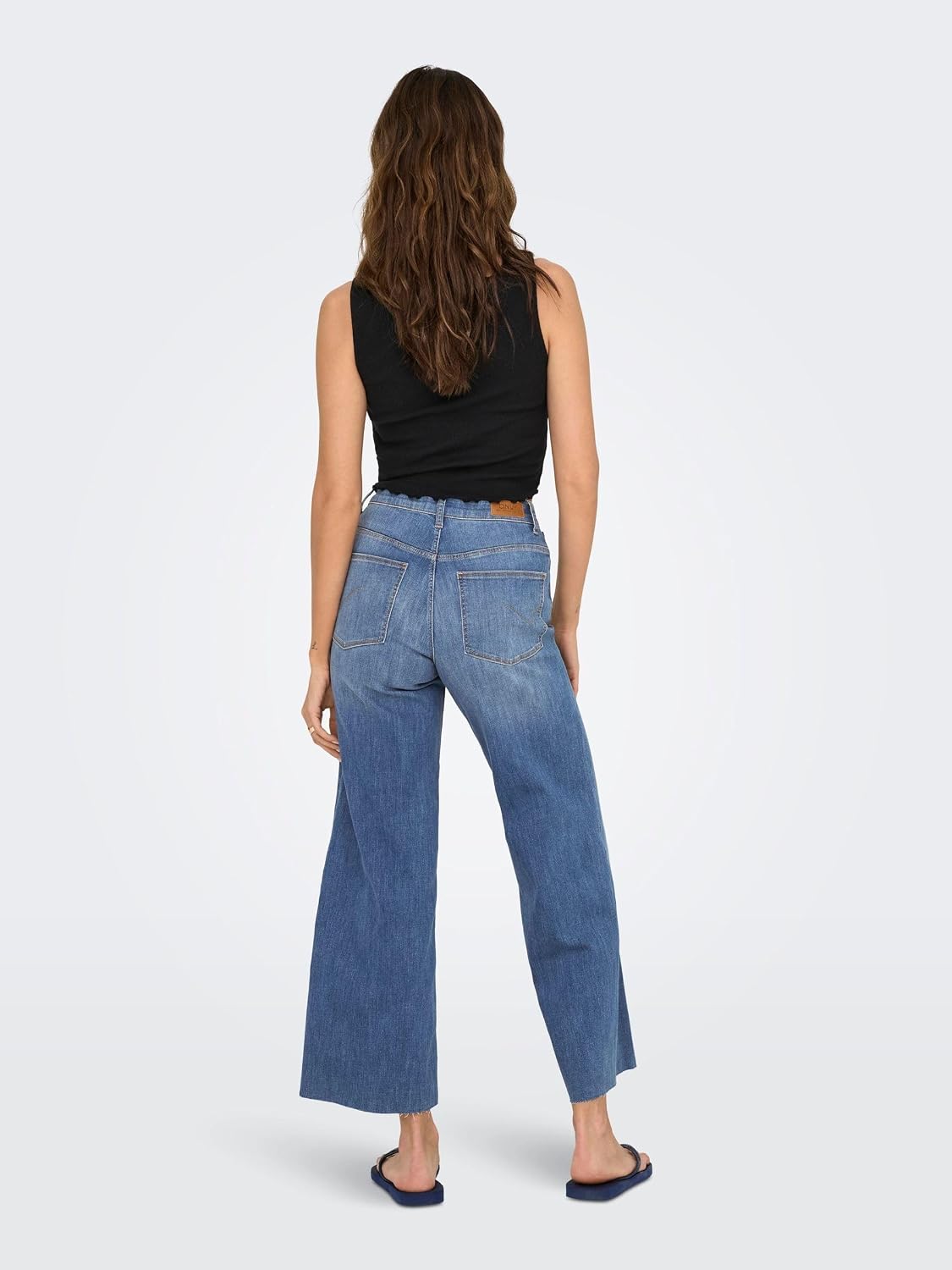 Detalle de ONLY Women's Onlann-Madison Hw Crop Wide Leg Jeans (DNM Soo618Noos)