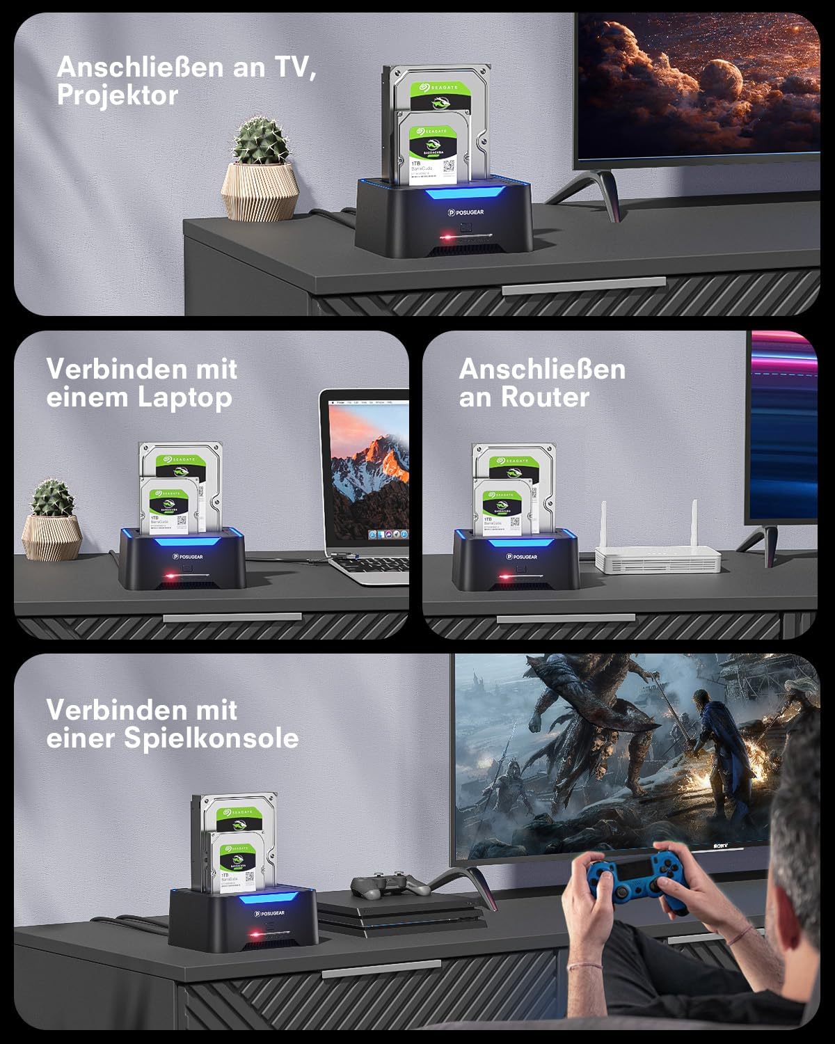 Thumbnail 6 de POSUGEAR Festplatten Docking Station 40TB 🖴