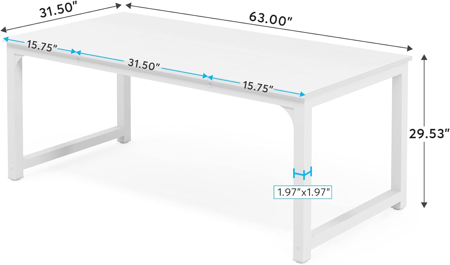 Detalle 2 de Tribesigns Modern Computer Desk 63 x 31.5 inch desk