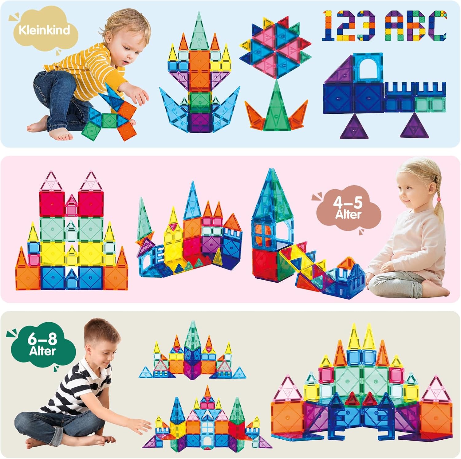 Detalle de SURFOU Costruzioni Magnetiche 58 Pezzi: blocchi da costruzione STEM per bambini 3–7 anni