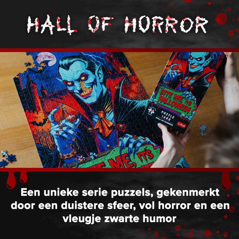 Detalle de Trefl Hall of Horror legpuzzel, 1.000 stukjes met de Hoofdloze Ruiter
