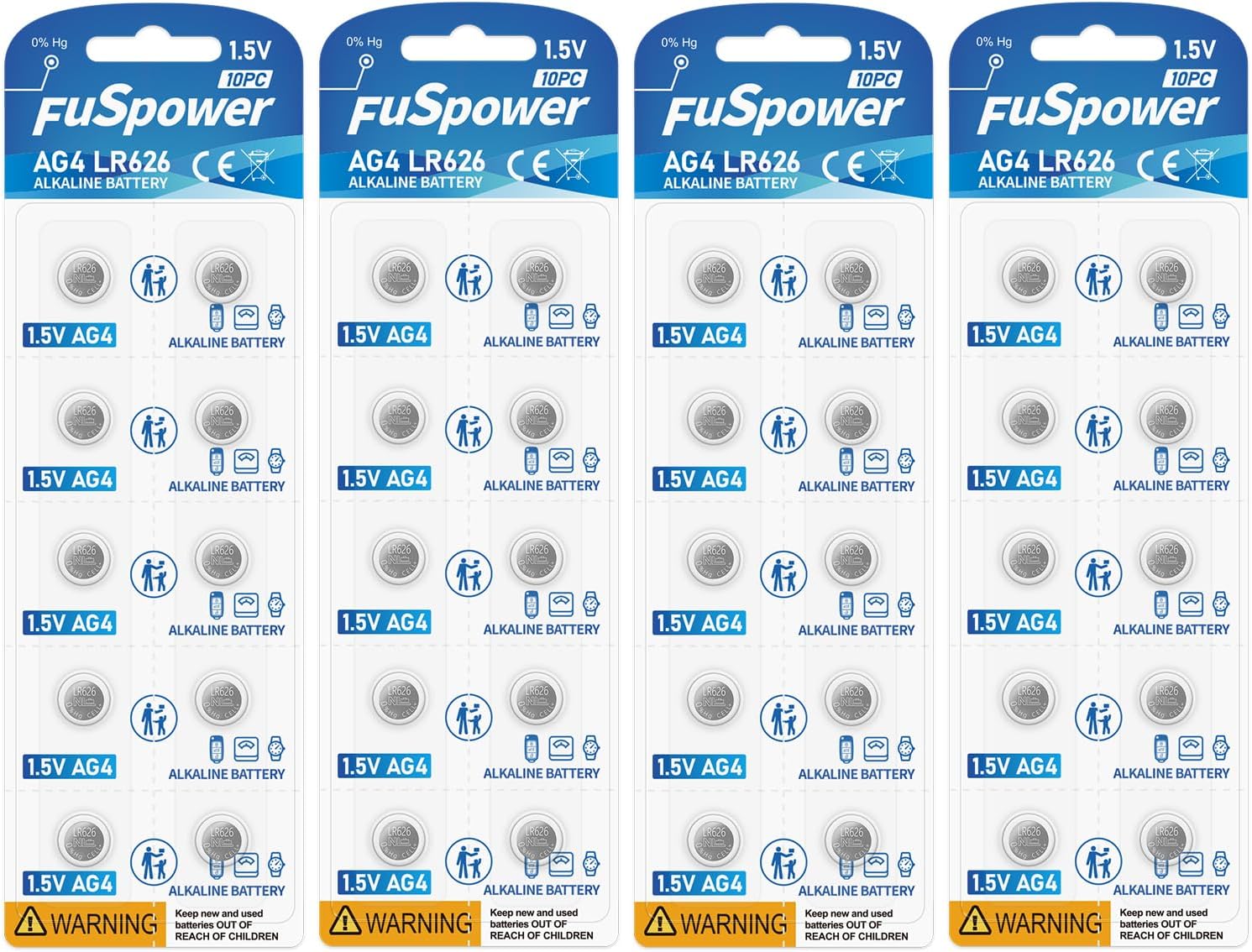 Thumbnail 6 de SR626SW Watch Batteries (377/376) LR626 AG4 1.5V Alkaline Coin Cells — 10 Pack