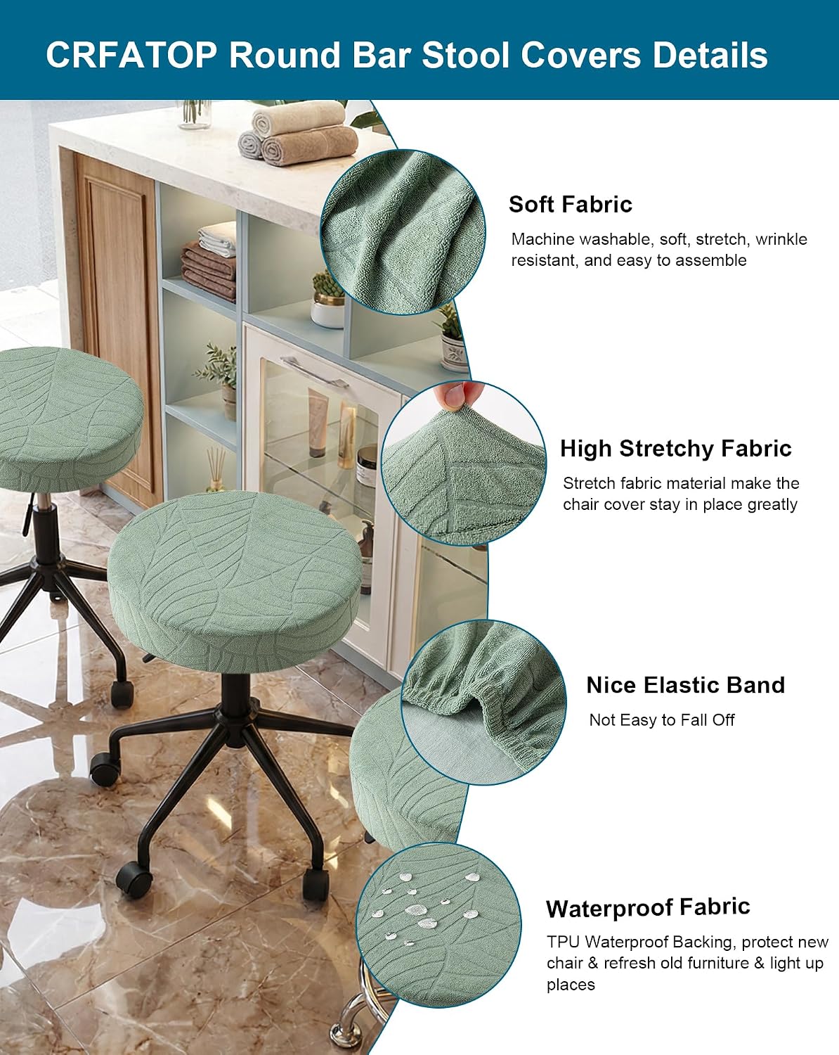Detalle 2 de CRFATOP Bar Stool Covers, Medium