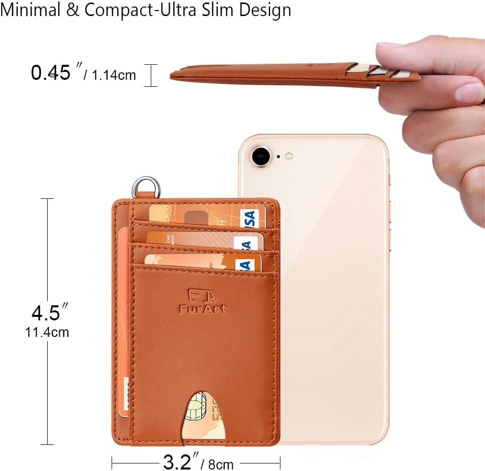Thumbnail 6 de FurArt Portefeuille minimaliste ultra-fin avec blocage RFID et fenêtre d’identité (8 cartes)