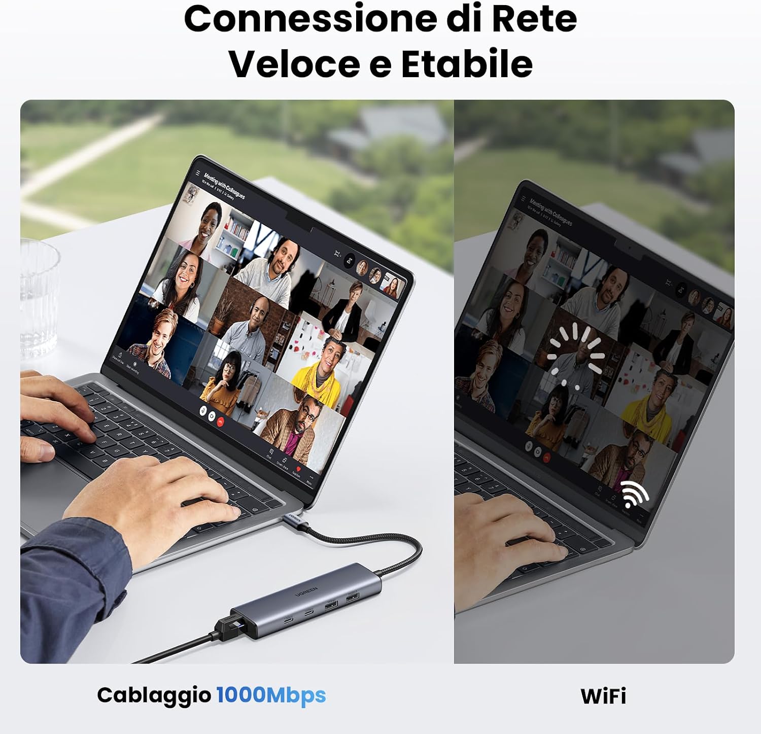 Detalle de UGREEN Hub USB-C Ethernet 6 in 1 1000Mbps