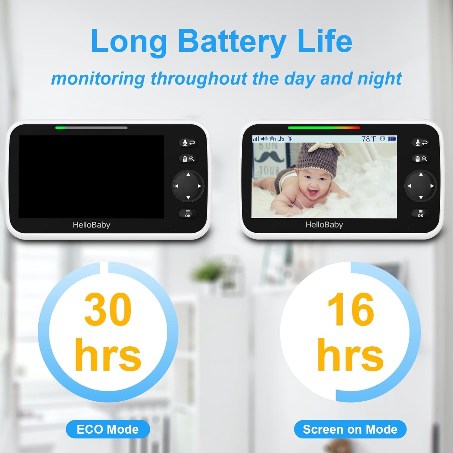Thumbnail 2 de HelloBaby 5-inch Baby Monitor 30-hour Battery