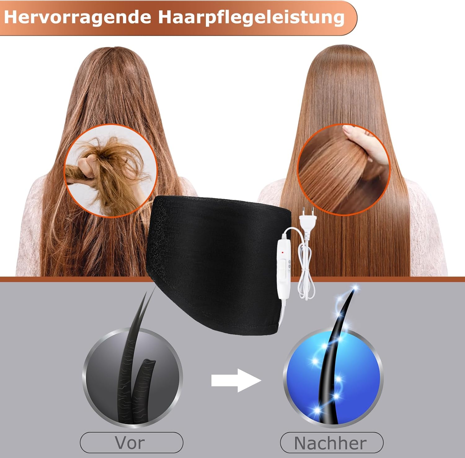 Detalle 2 de Totofac Casque chauffant vapeur 2 niveaux pour soins capillaires