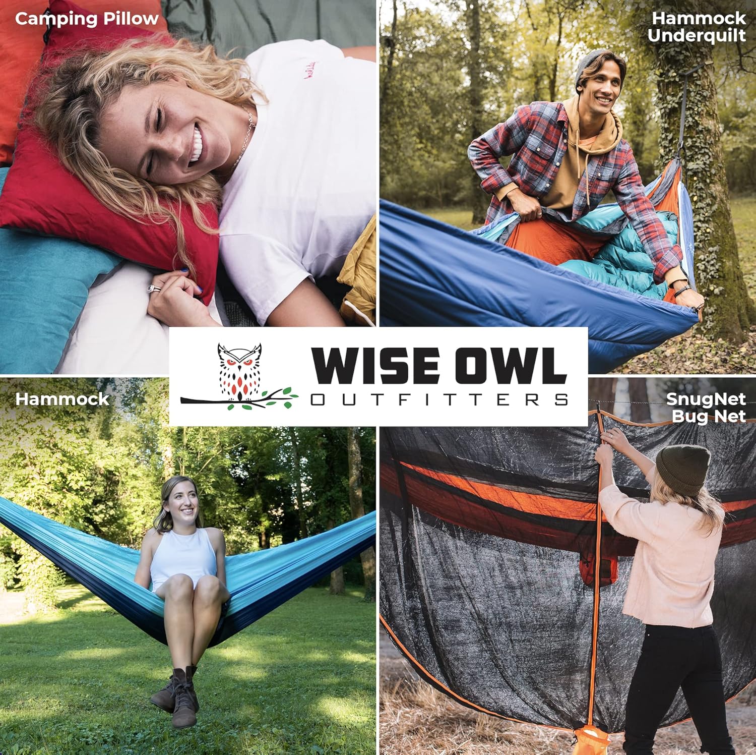 Thumbnail 6 de Wise Owl Outfitters Camping Hammock (Parachute-Grade Nylon) with Tree Straps — Portable 1 or 2 Person Travel Hammock, 9 ft x 4.5 ft