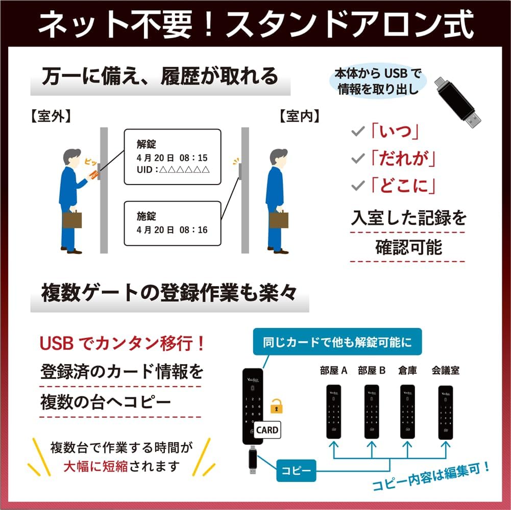Thumbnail 4 de ロックマンジャパン LC-505TA-D デジタルドアロック 開き扉対応・履歴管理・非常キー付属