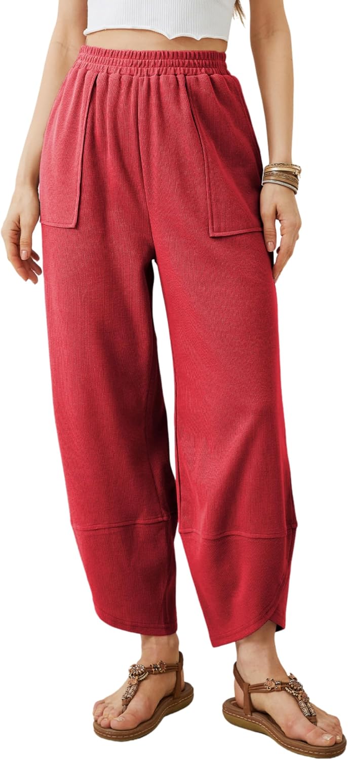 Detalle de Xiaoxuemeng Women's Baggy Wide Leg Palazzo Pants with Pockets