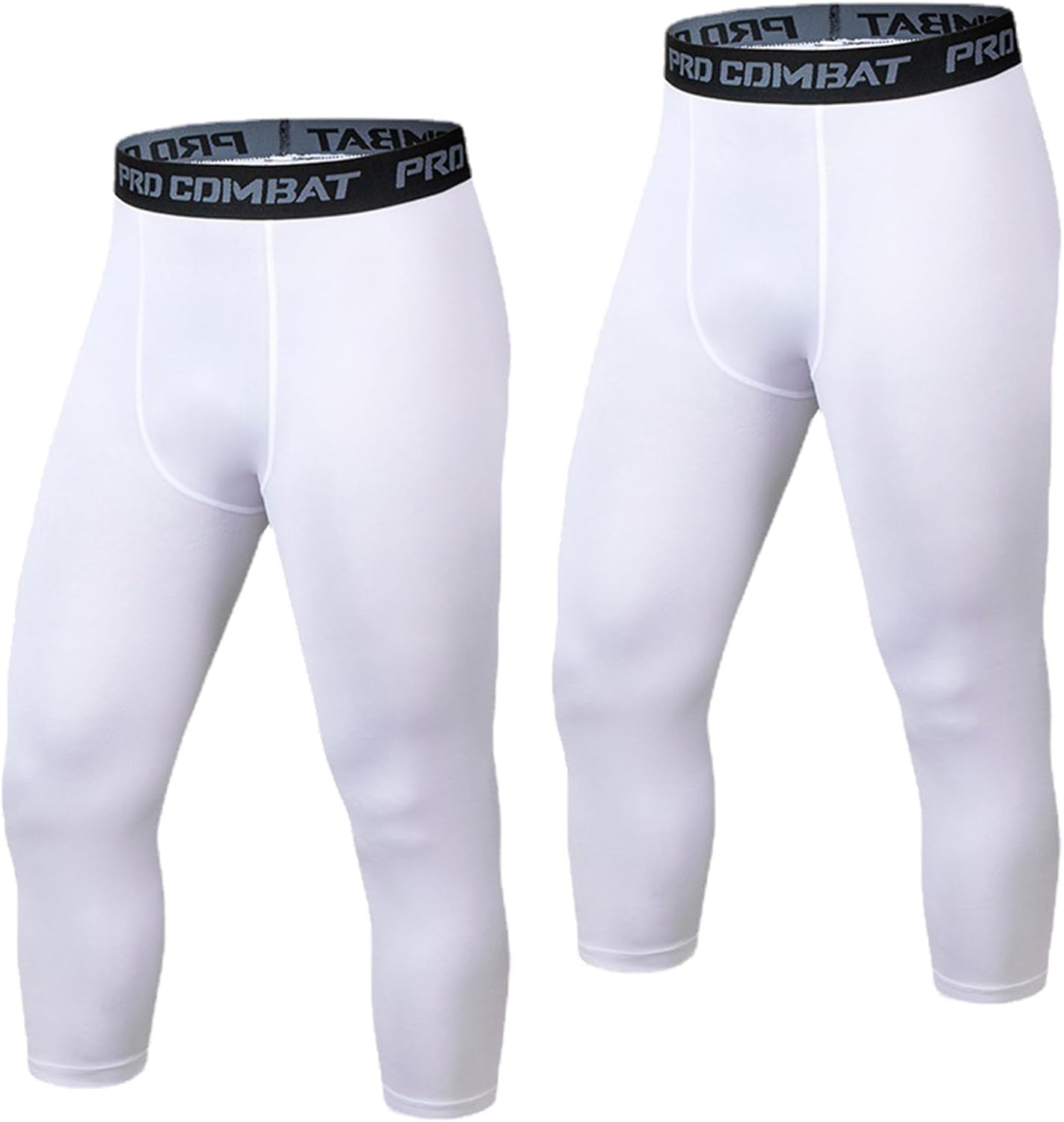 Detalle de HULG Kompressionshose Herren – 3/4 Sport-Leggings mit atmungsaktivem Funktionsstoff