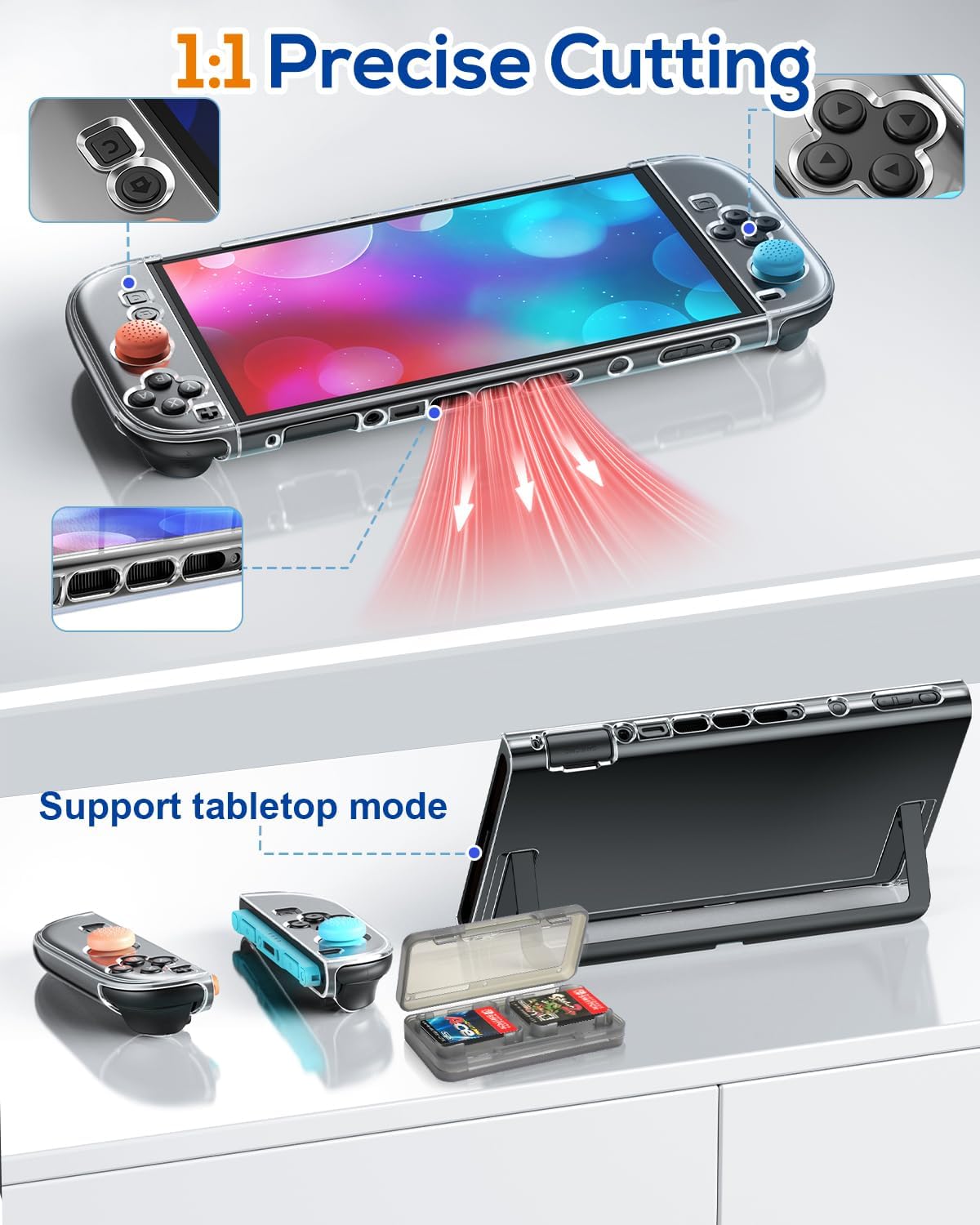 Detalle de FYOUNG Étui 5-en-1 pour Nintendo Switch 2 blanc