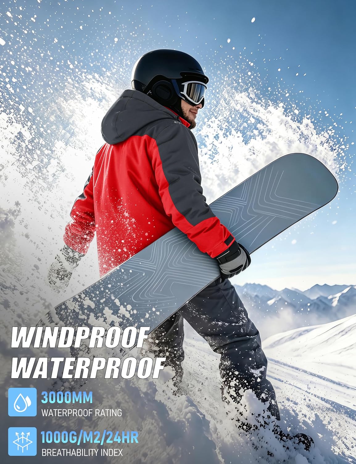 Detalle de MAGCOMSEN MCS816-97 Men's Fleece-Lined Water-Resistant Ski Parka