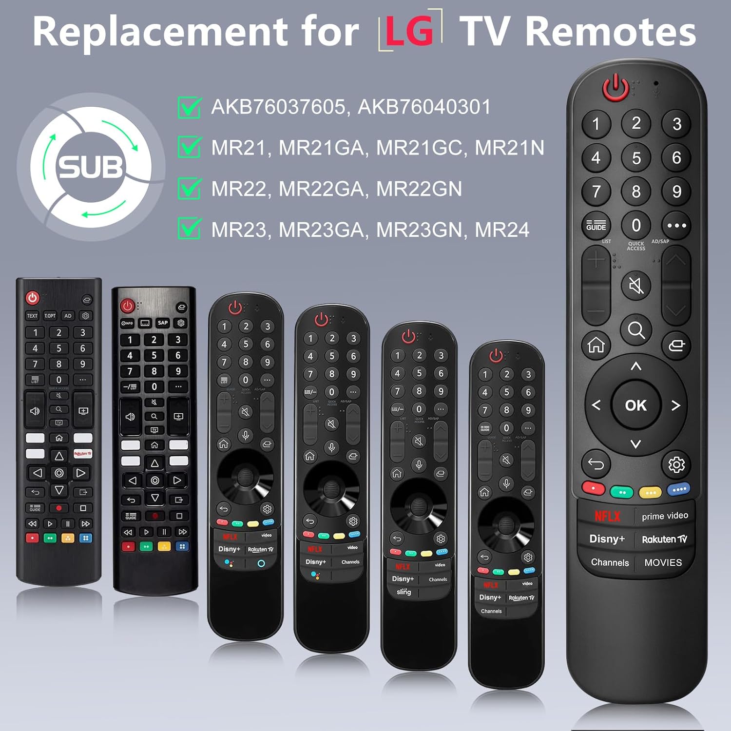 Thumbnail 1 de Universal Magic Remote MR22 für LG Smart-TV (ohne Pointer & Sprache, IR) – inkl. Streaming-Hotkeys