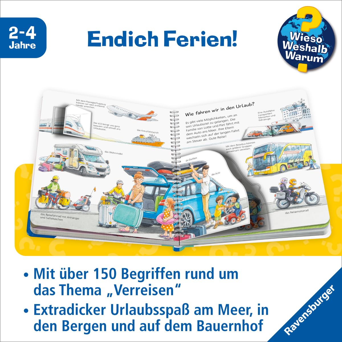 Detalle de Ravensburger Wieso? Weshalb? Warum? Sonderband – Mein junior-Lexikon: Urlaub, książka o wakacjach