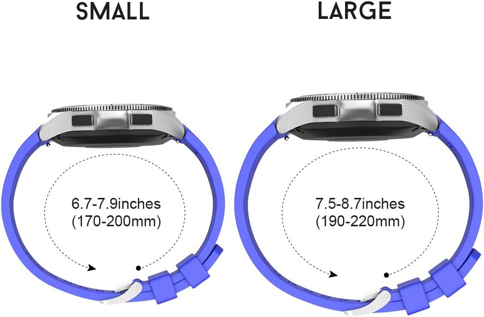 Thumbnail 6 de NotoCity Galaxy 46mm Soft Silicone Replacement Strap (22mm) for Gear S3 & Huawei Watch – Royal Blue