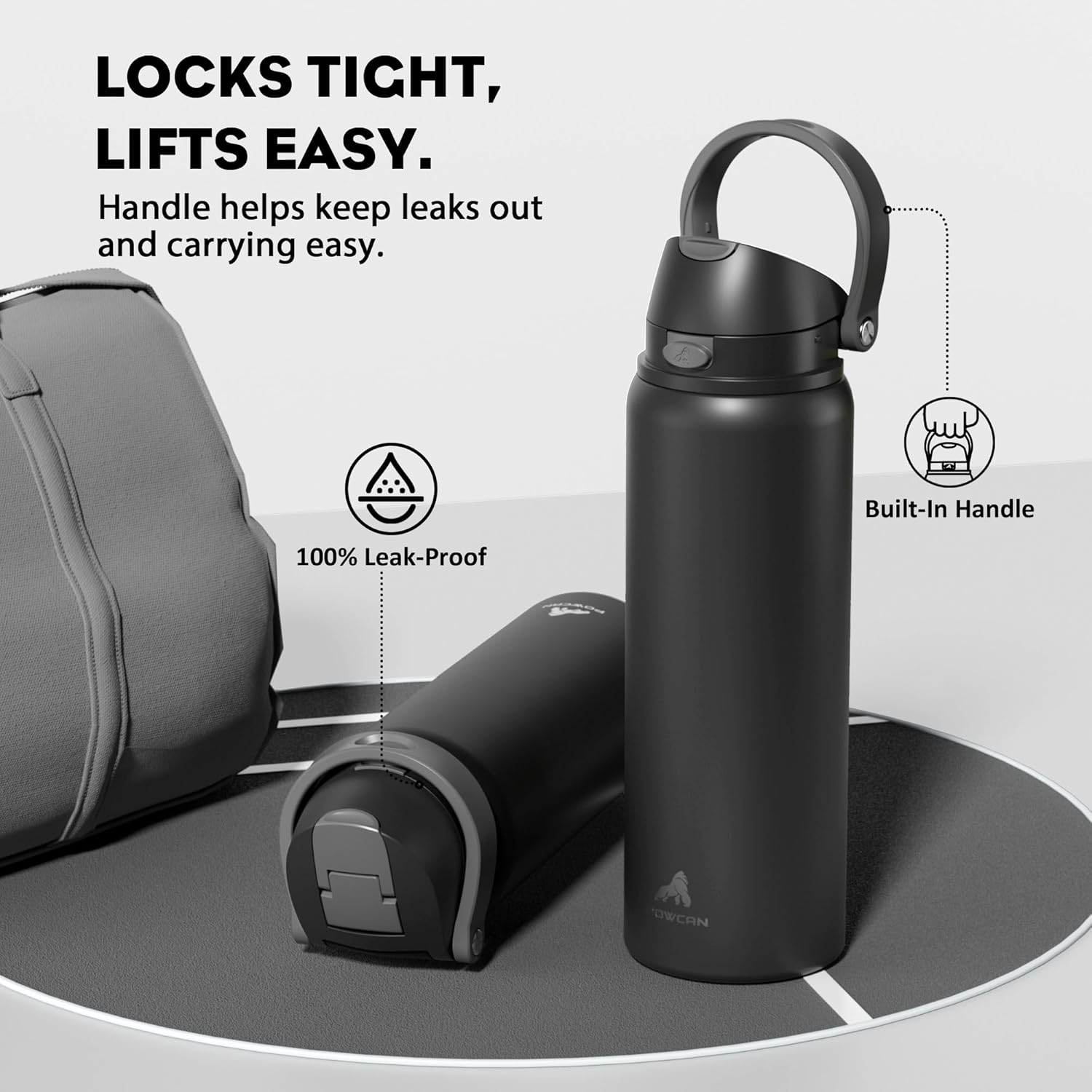 Detalle de POWCAN Stainless Steel Water Bottle 32 oz