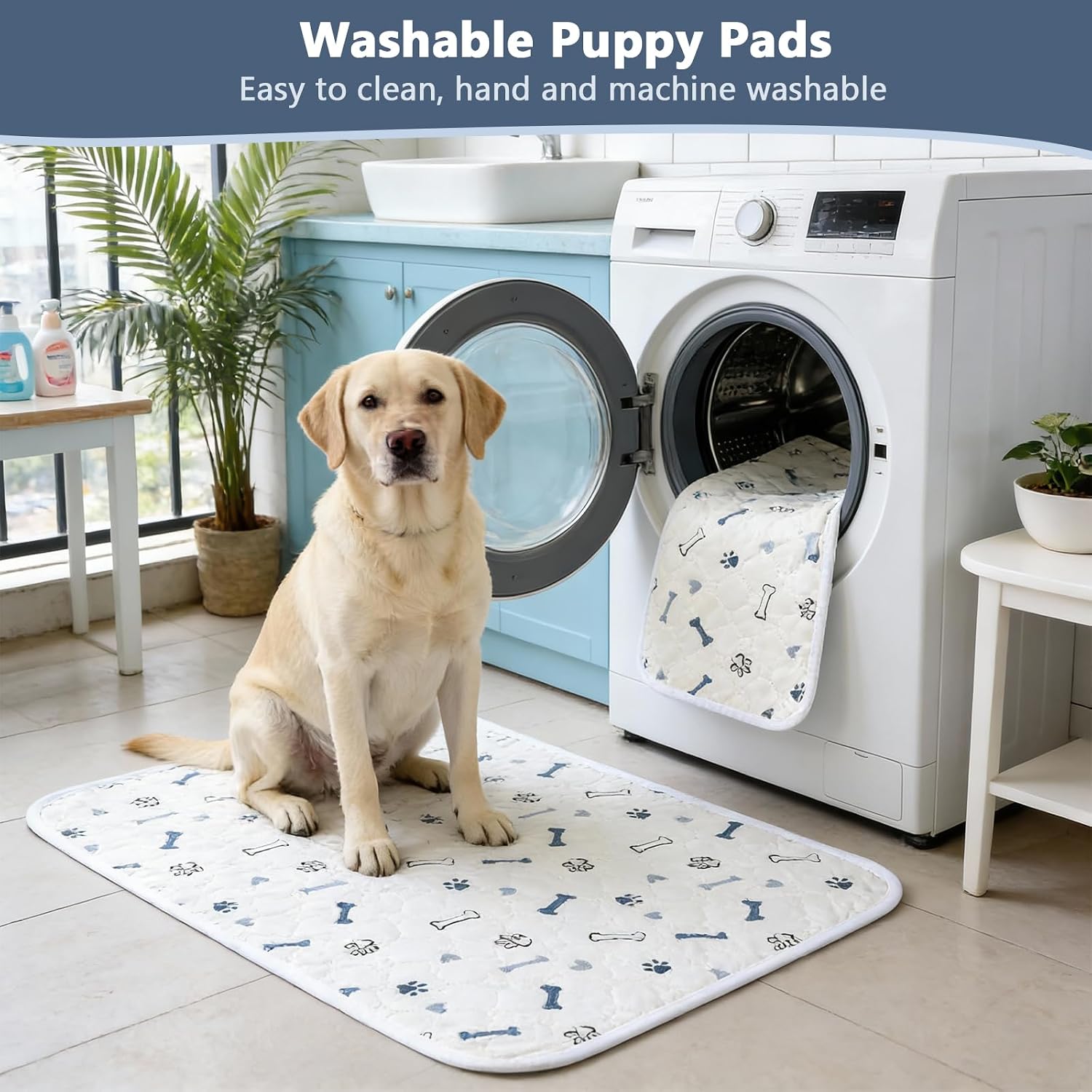 Thumbnail 3 de Zocipro 2 Pack Washable Puppy Pads (45x60cm) – Reusable, Waterproof Training Pee Pads for Home & Travel