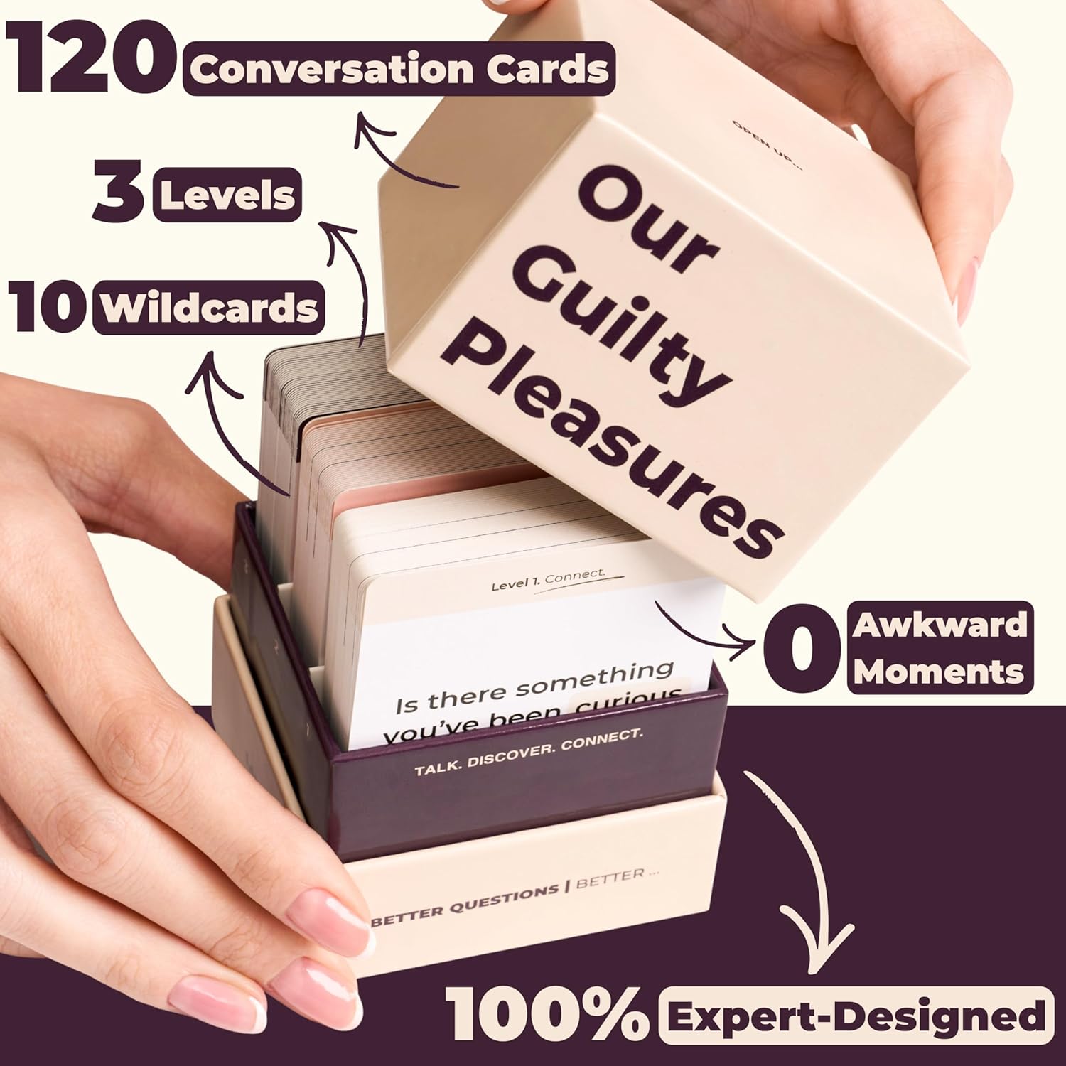 Thumbnail 1 de Our Guilty Pleasures Couples Game – 120 Cards, 3 Levels for Meaningful Date Nights