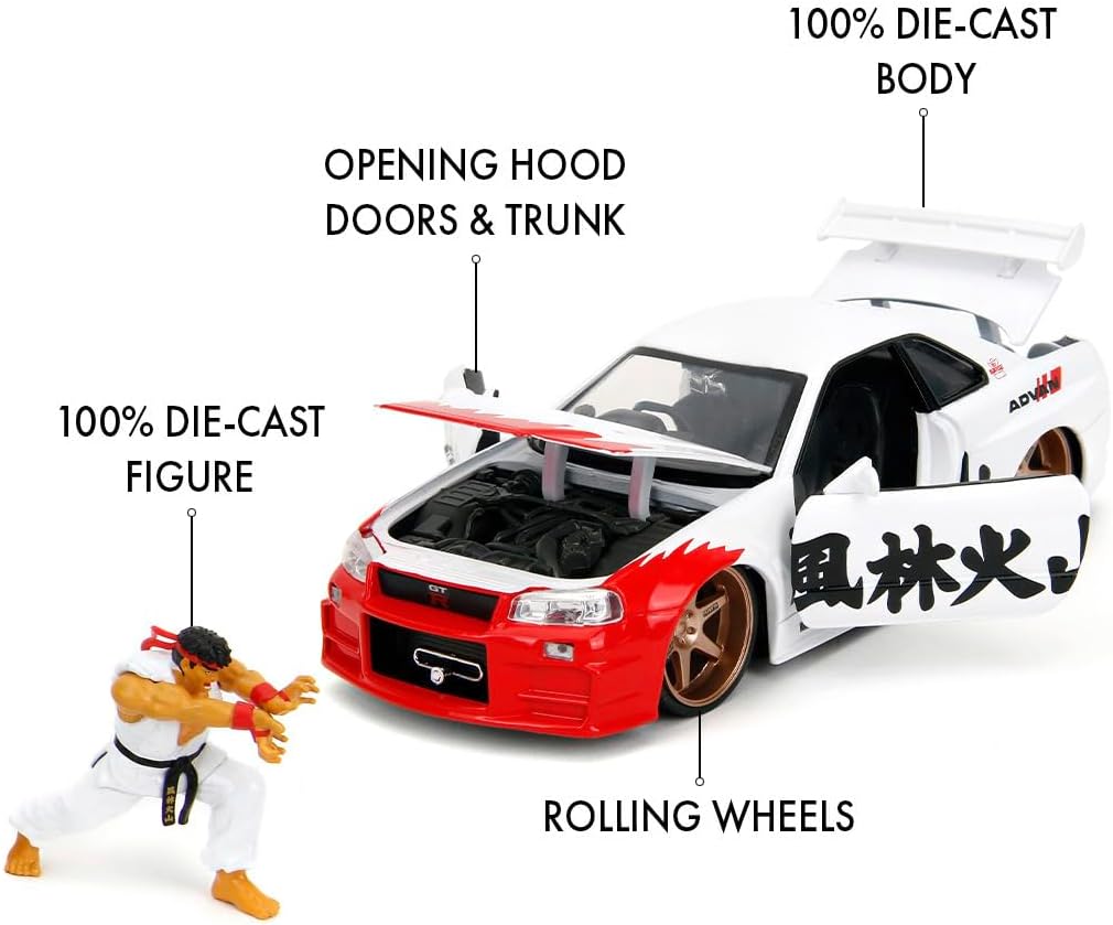 Thumbnail 4 de Jada Toys Street Fighter Ryu GT-R 2002 Set