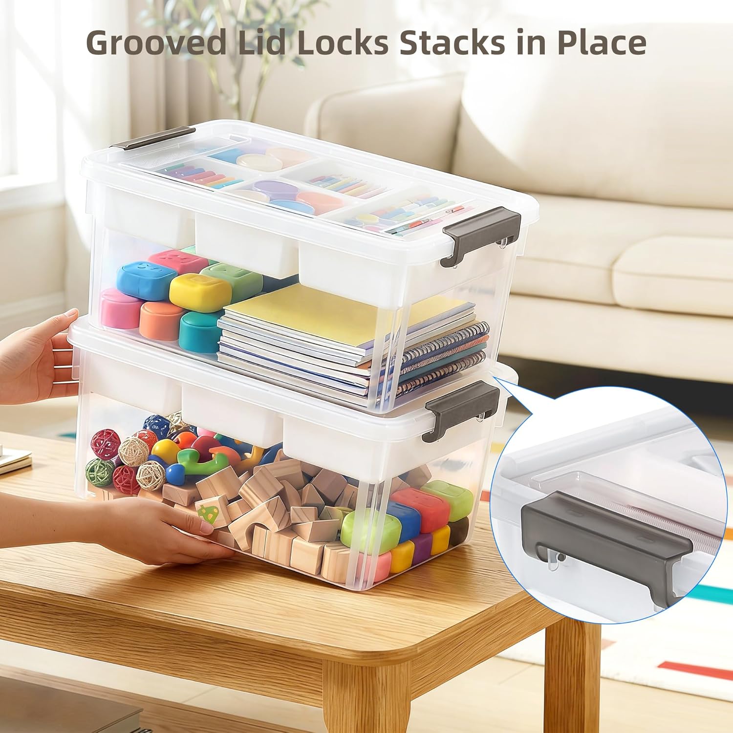 Thumbnail 6 de Bienvoun 6011 17 Qt Craft Storage Organizer with Removable Tray