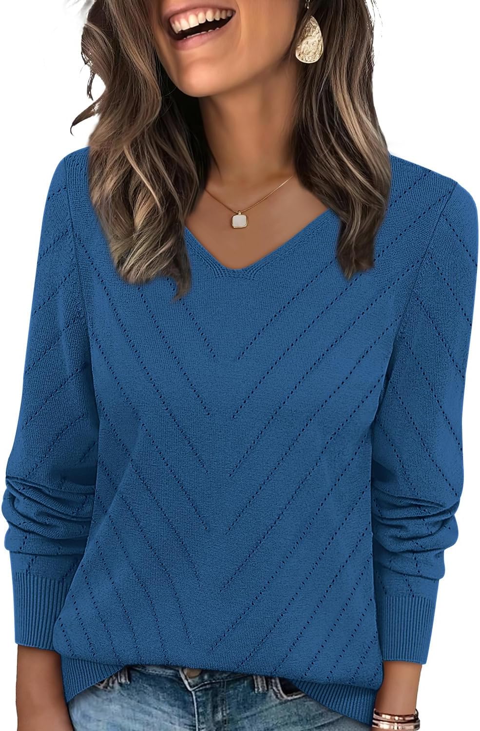 Thumbnail 6 de WIHOLL Sweater V-Neck Lightweight Pullover 2025