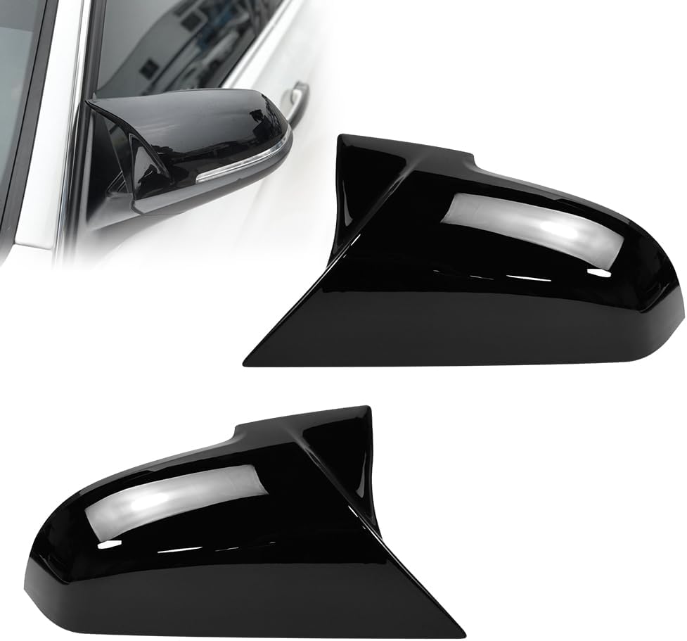 Thumbnail 6 de Vurixfo Pair Car Wing Mirror Covers Caps for BMW F20–F33, F87 M2, X1 E84 in Glossy Black