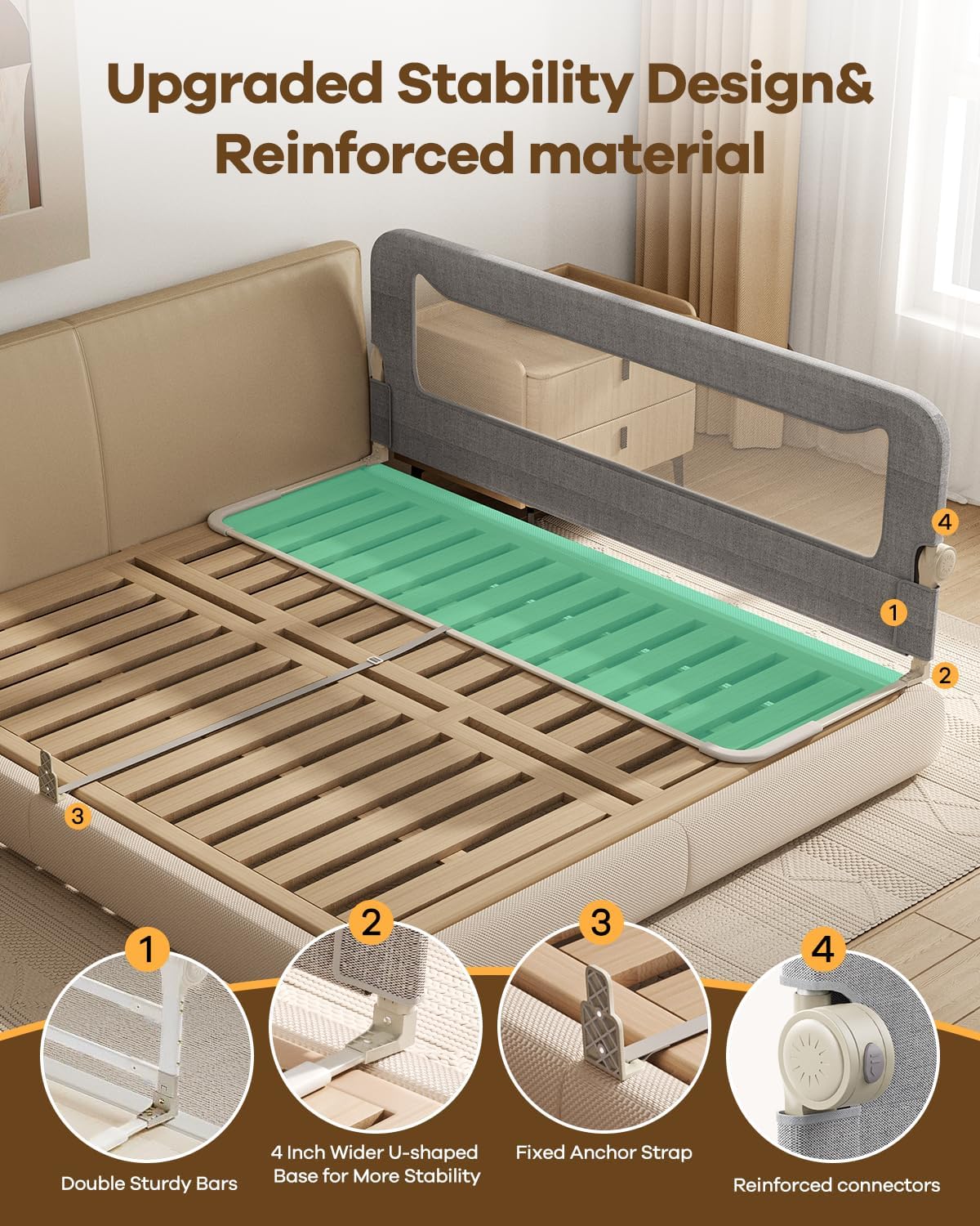 Thumbnail 1 de Foldable Bed Rail 71in for Toddlers