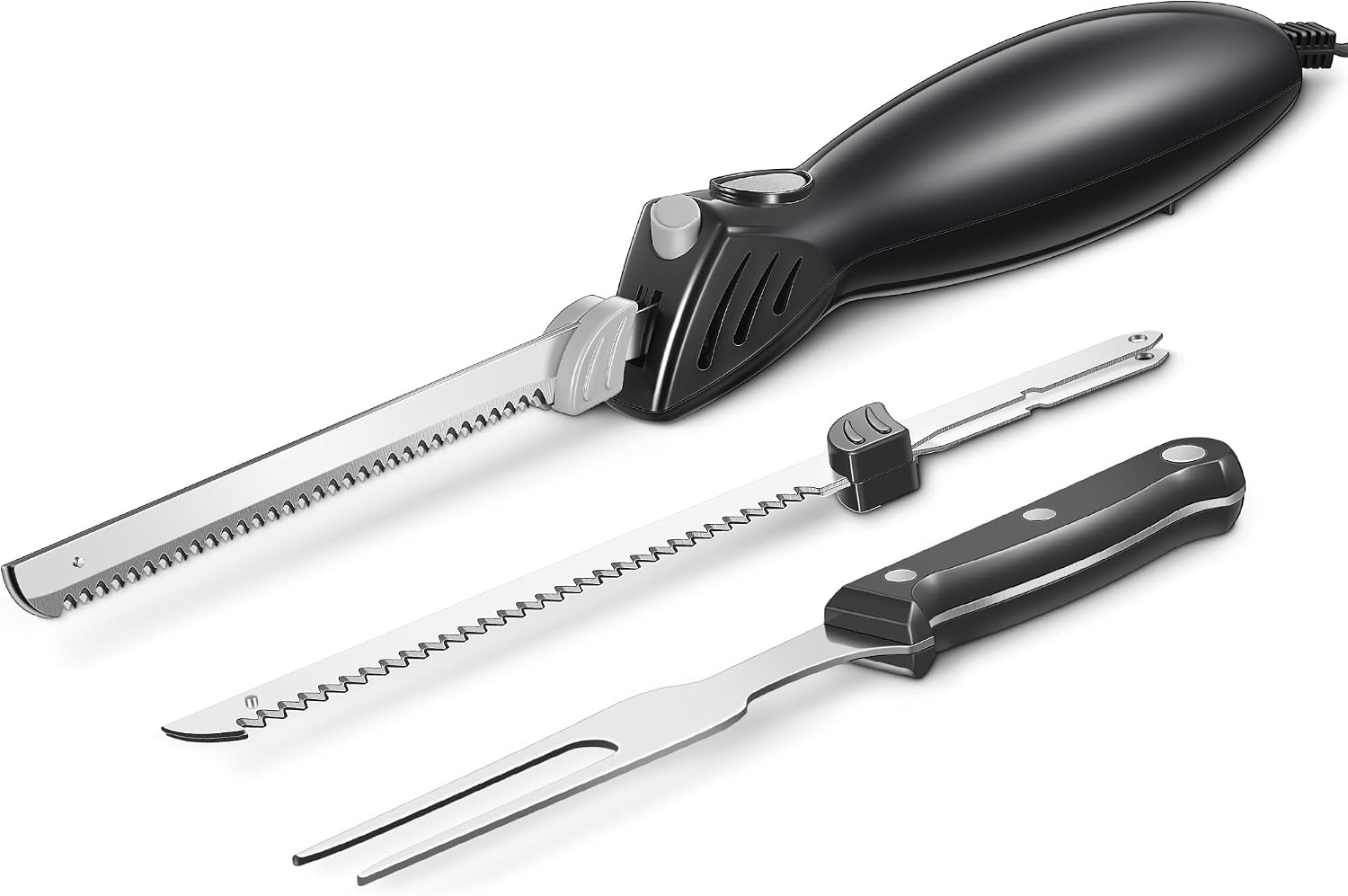 Detalle de Yabano Electric Knife 100W Carving Knife with Two Stainless Steel Blade Sets