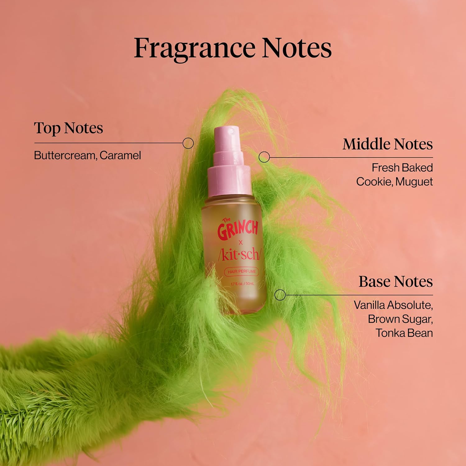 Detalle 1 de Kitsch The Grinch x Cindy-Lou Hair Perfume & Satin Scrunchies Set