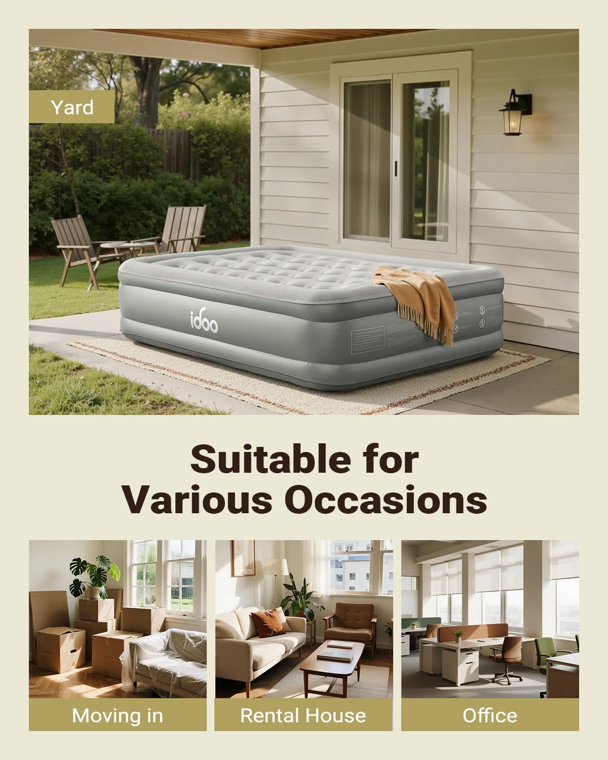 Thumbnail 6 de iDOO Air Mattress Queen 18 Raised