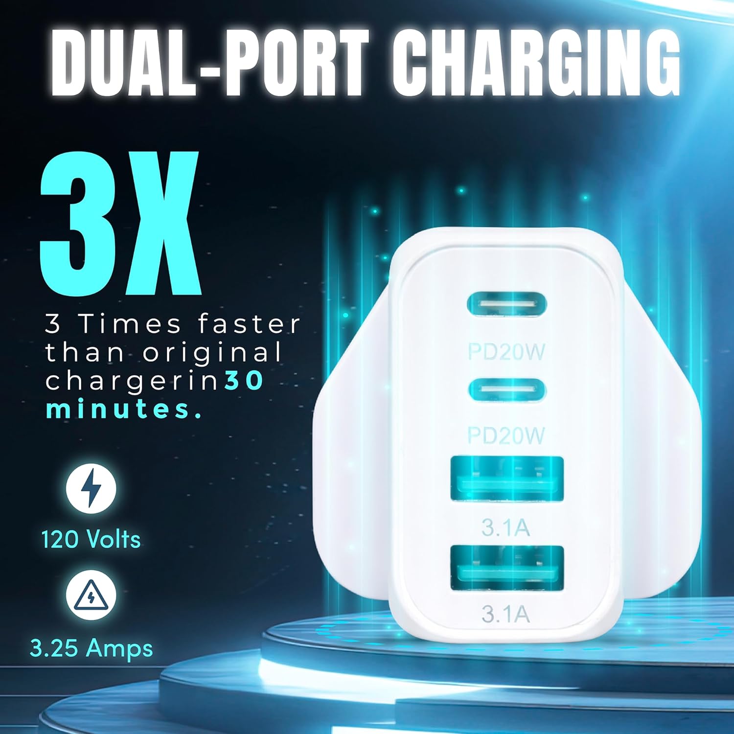Thumbnail 4 de USB C Plug Multi USB C Charger 2×USB‑C 2×USB‑A