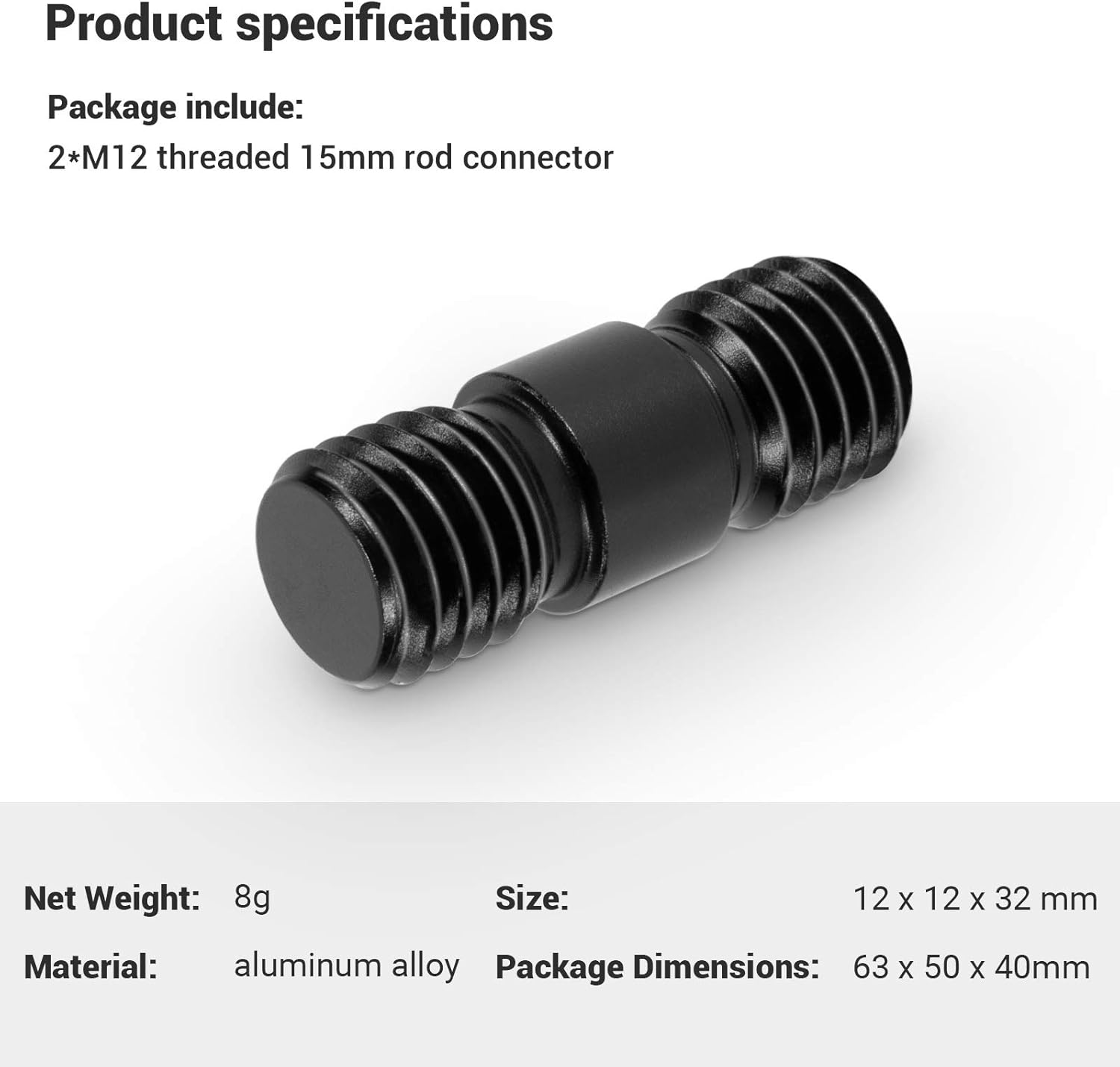 Thumbnail 4 de SMALLRIG M12 Connecteur tige 15 mm 🔩