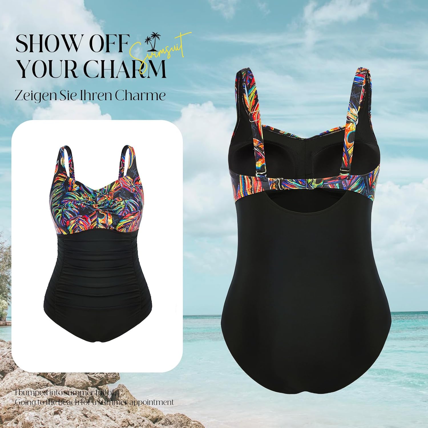 Detalle de Hanna Nikole Plus Size Tummy Control Swimsuit