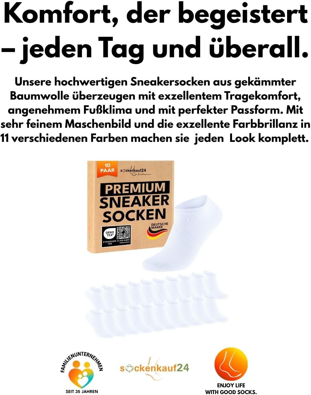 Thumbnail 5 de 10 Paar Premium Sneaker Socken