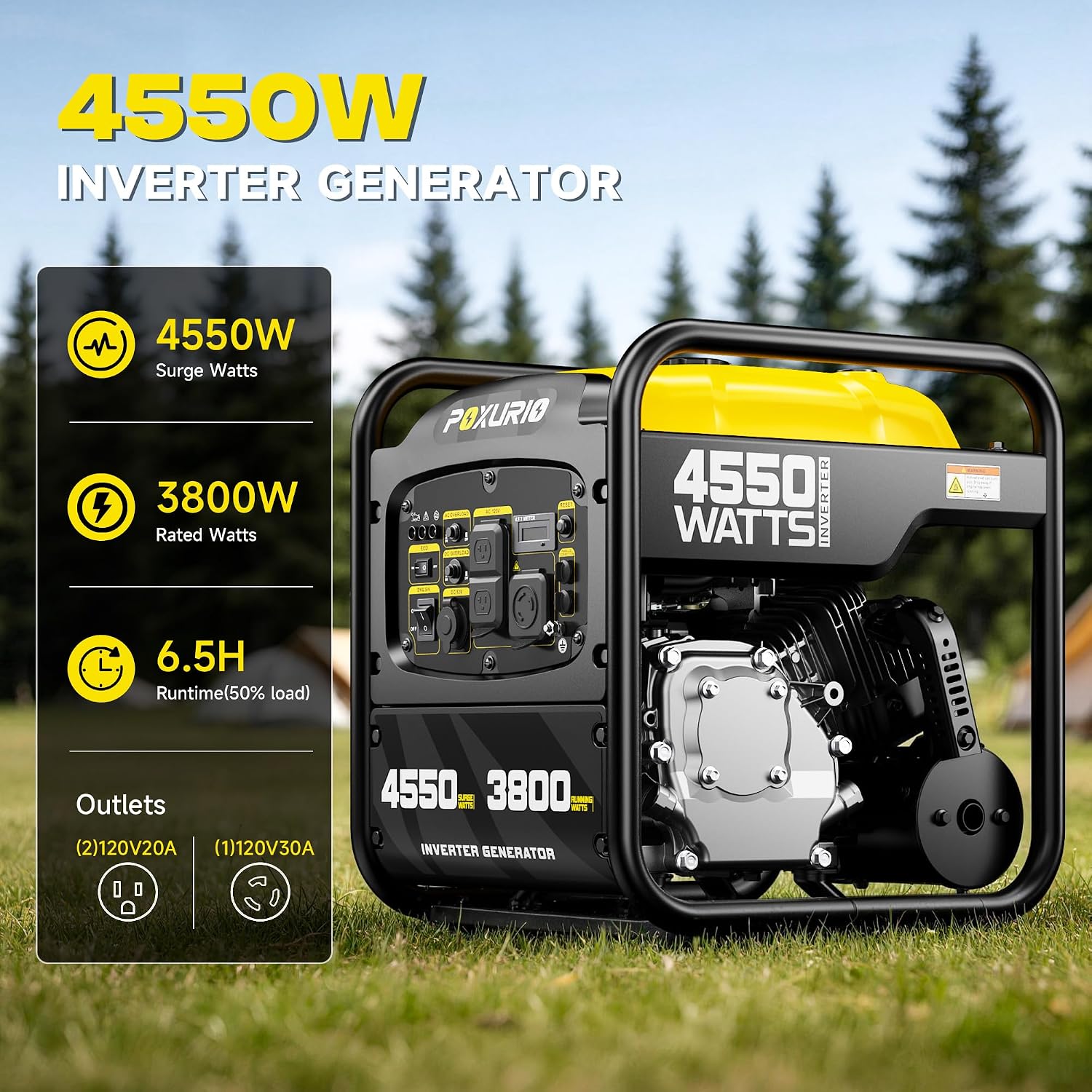 Detalle de POXURIO portable inverter generator 4550 watts