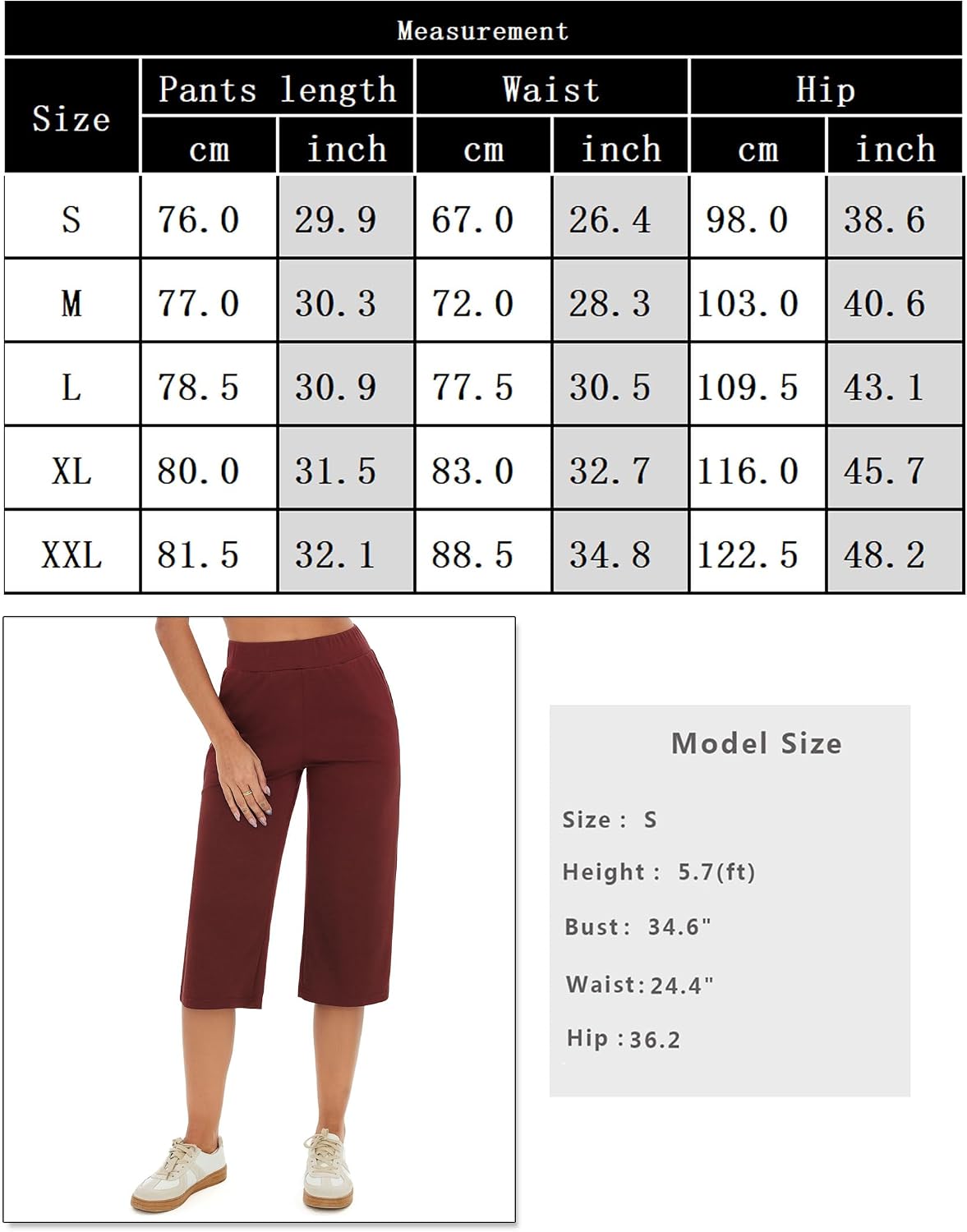 Detalle 2 de Crewhpo – Pantalon de jogging 3/4 femme en coton/polyester à taille haute