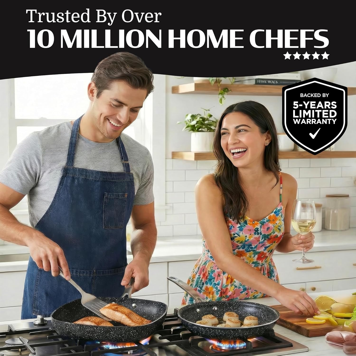 Thumbnail 2 de Granitestone Ceraluxe 20-Piece Ceramic Cookware Set: Complete Kitchen, Nonstick, Oven & Dishwasher Safe
