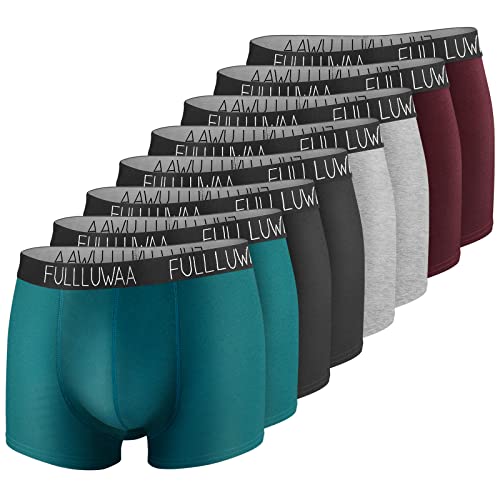 Detalle de Fullluwaa Boxer Homme Coton Lot de 8 – Doux Confortable avec Ceinture Élastique et Étiquette Absente