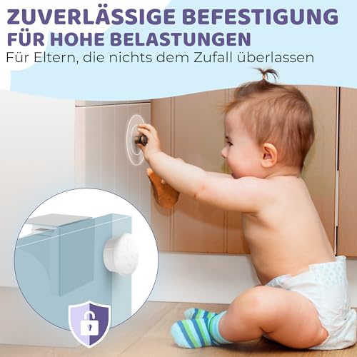 Detalle de WunderHippo Magnetische Kindersicherung 12 Schlösser + 3 Schlüssel – Unsichtbarer Magnetverschluss