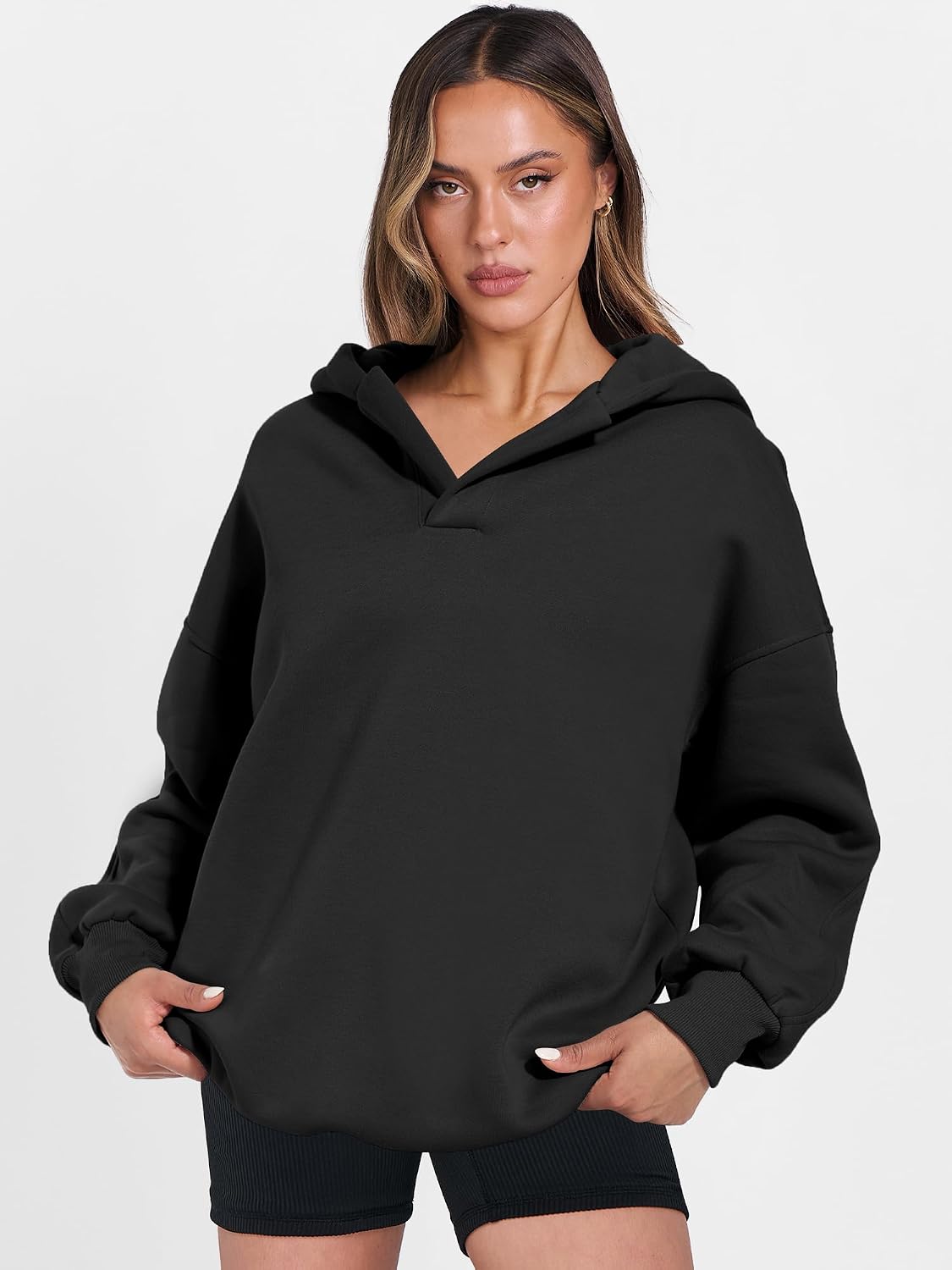 Thumbnail 6 de ANRABESS Womens Oversized V-Neck Hoodie 2025