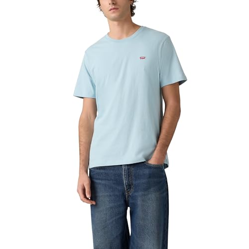 Detalle de Levi's SS Original Hm tee Forget-Me-Not: camiseta básica atemporal con logotipo discreto