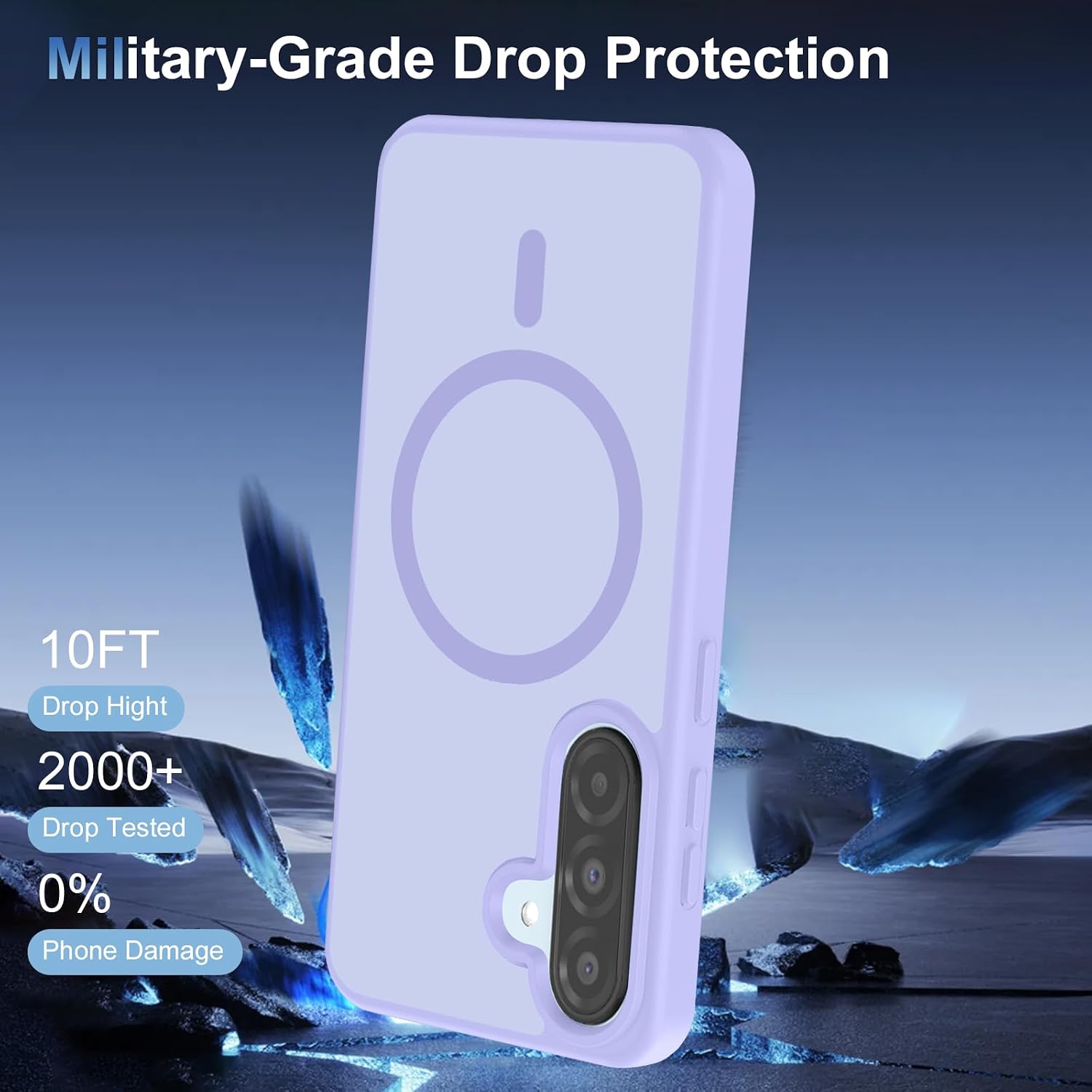 Detalle de Czyoa coque magnétique TPU + protection écran et caméra pour Samsung Galaxy A17 5G/4G (violet clair)