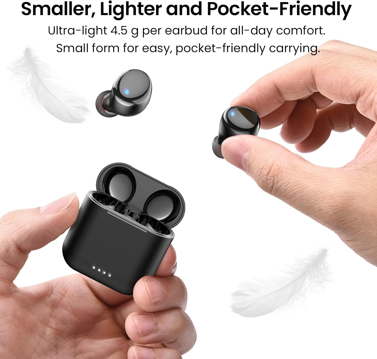 Detalle 2 de TOZO T6 Wireless Earbuds, Bluetooth 5.3, IPX8, Up to 40 Hours
