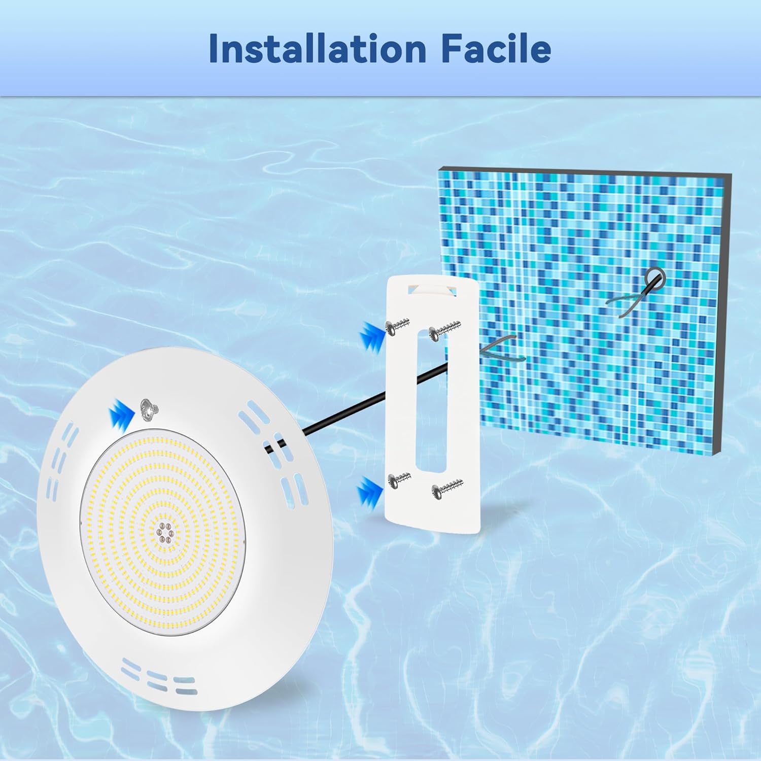 Thumbnail 2 de LyLmLe projecteur piscine LED rempli de résine 35W (12V AC/DC) 3500 lm, IP68, angle 140°, 6000K