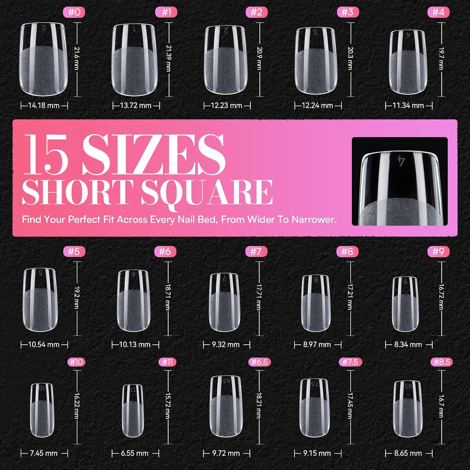 Thumbnail 6 de Makartt Square Nail Tips, 504 Pieces